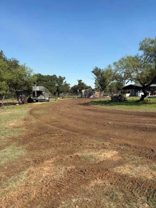 Graded dirt curve ready for gravel